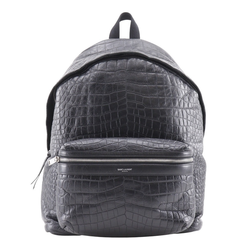 Saint Laurent City backpack Crocodile leather black Bag double zipper - Picture 1 of 1